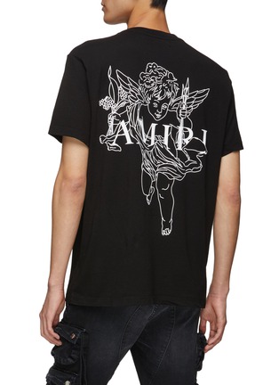 Back View - Click To Enlarge - AMIRI - Cherub Back Print Cotton Crewneck T-Shirt