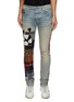 Main View - Click To Enlarge - AMIRI - Mixed Patchwork Distressed Knee Denim Skinny Jeans