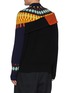 Back View - Click To Enlarge - SACAI - Patterned intarsia panel wool sweater