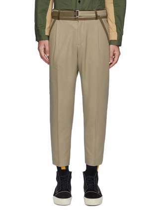 Main View - Click To Enlarge - SACAI - Belted Wool Melton Cropped Pants
