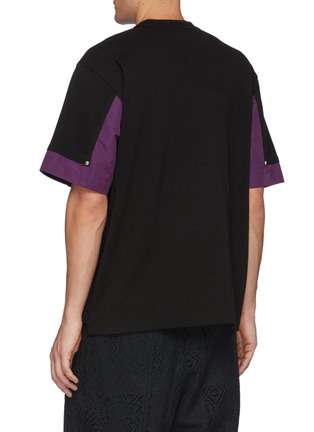 Back View - Click To Enlarge - SACAI - Contrast panel zip chest pocket T-shirt