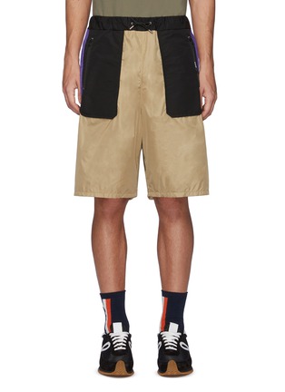 Main View - Click To Enlarge - SACAI - Contrast panel drawstring nylon shorts