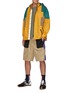 Figure View - Click To Enlarge - SACAI - Colourblockdeconstructed hoodie zip shirt