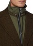 Detail View - Click To Enlarge - SACAI - Panelled Herringbone Hooded Coat