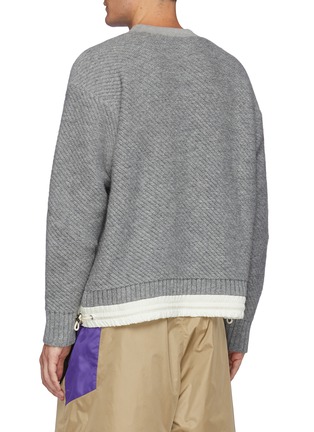 Back View - Click To Enlarge - SACAI - Multidirectional rib knit drawstring hem sweater