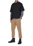 Figure View - Click To Enlarge - SACAI - Suiting Stripe Shirt Insert T-shirt