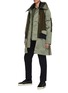 Figure View - Click To Enlarge - SACAI - Hybrid Bomber Varsity Jacket Zip Up Hooded Wool Panelled Nylon Coat