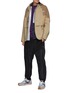 Figure View - Click To Enlarge - SACAI - Nylon Pamelled Hybrid Blazer Wool Melton Hooded Zip Jacket