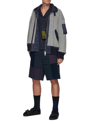 Figure View - Click To Enlarge - SACAI - Wool Knit Bomber Blouson