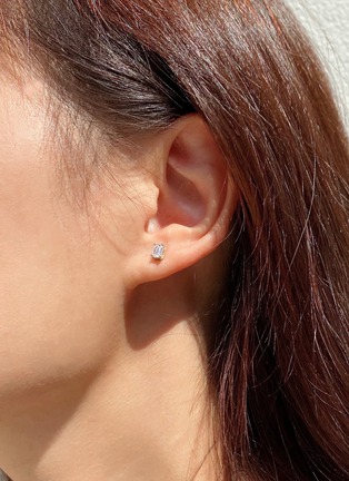 Detail View - Click To Enlarge - GENTLE DIAMONDS - Esma' lab grown diamond 9k white gold earring
