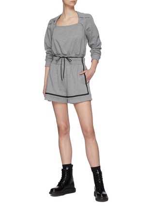 Figure View - Click To Enlarge - 3.1 PHILLIP LIM - Gather Detail Square Neck Cotton Crop Sweater