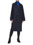 Figure View - Click To Enlarge - NINA RICCI - Oversized Houndstooth Double Breast Coat