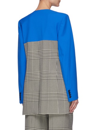 Back View - Click To Enlarge - NINA RICCI - Patchwork Houndstooth Double Breast Blazer