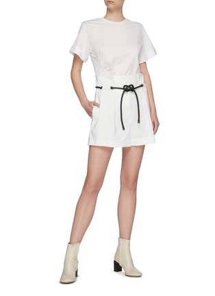Figure View - Click To Enlarge - 3.1 PHILLIP LIM - Contrast rope belt pleated shorts