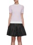 Main View - Click To Enlarge - 3.1 PHILLIP LIM - Lace Jacquard Detail Mock Neck Striped Knit Top