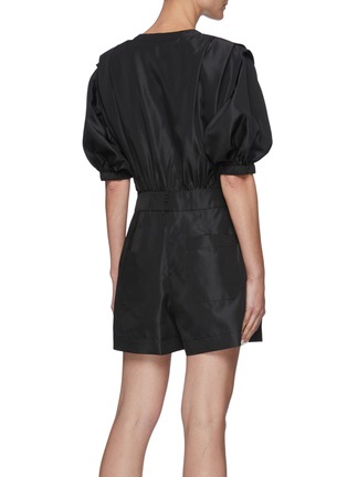 Back View - Click To Enlarge - 3.1 PHILLIP LIM - Puff Sleeve Zip Front Taffeta Playsuit