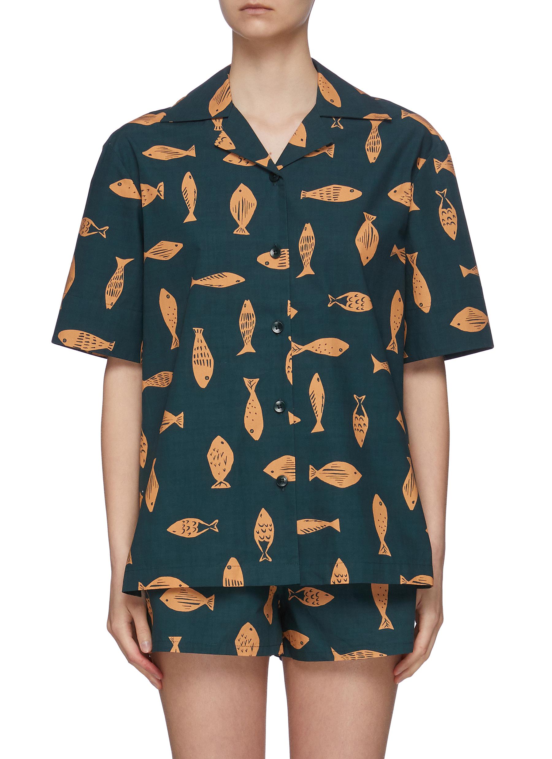 fish print shirt womens