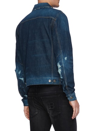Back View - Click To Enlarge - BALMAIN - Faded embossed logo jeans