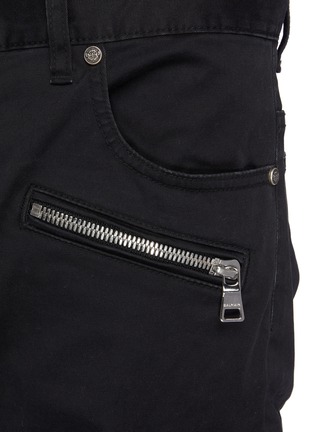  - BALMAIN - Ribbed Panel Zip Pocket Slim Cargo Jeans