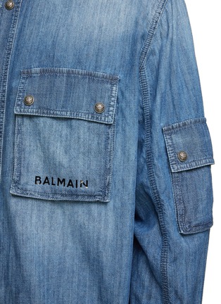  - BALMAIN - Three Pocket Washed Denim Overshirt