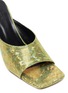 BY FAR - Zaya' Holographic Leather Square Toe Heeled Sandals