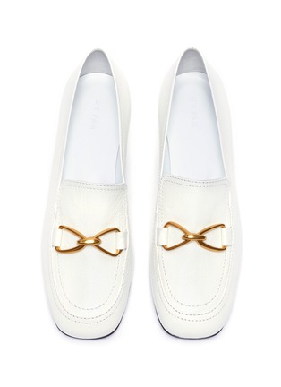 Detail View - Click To Enlarge - BY FAR - Lino' gold-tone hardware square toe heeled leather loafers