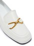 BY FAR - Lino' gold-tone hardware square toe heeled leather loafers