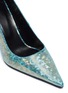 Detail View - Click To Enlarge - BY FAR - Viva' Mesh Overlay Holographic Leather Point Toe Pumps