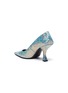 BY FAR - Viva' Mesh Overlay Holographic Leather Point Toe Pumps