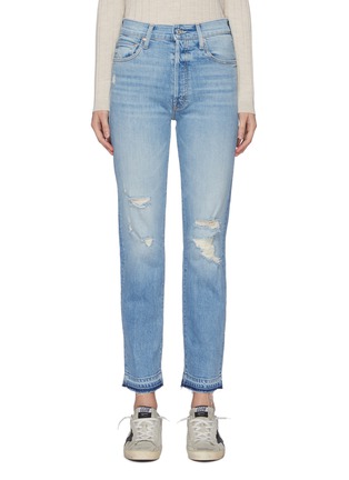Main View - Click To Enlarge - MOTHER - 'Hiker' released hem distressed boyfriend jeans