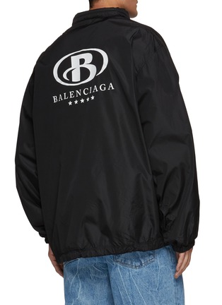Back View - Click To Enlarge - BALENCIAGA - Logo Print Drawcord Waist Windbreaker Jacket