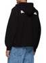 Back View - Click To Enlarge - BALENCIAGA - Rotated Logo Embroidery Cotton Zip Up Hoodie
