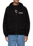 Main View - Click To Enlarge - BALENCIAGA - Rotated Logo Embroidery Cotton Zip Up Hoodie