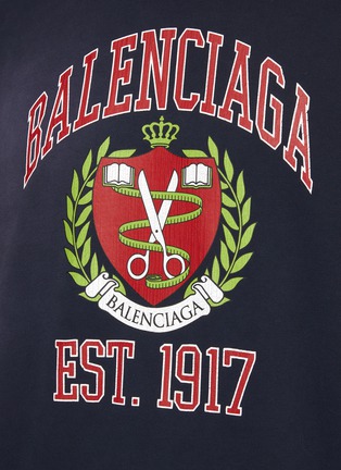  - BALENCIAGA - University Logo Print Cotton Sweatshirt