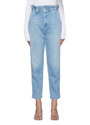 Main View - Click To Enlarge - MOTHER - The Yoyo' Ruffled Waistband Crop Denim Jeans