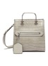 Main View - Click To Enlarge - ALEXANDER MCQUEEN - 'The Short Story' metal handle croc-embossed leather shoulder bag