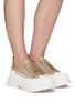 Figure View - Click To Enlarge - ALEXANDER MCQUEEN - Chunky Sole Leather Slick Sneakers