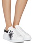 Figure View - Click To Enlarge - ALEXANDER MCQUEEN - Heart Papercut print oversized leather sneakers