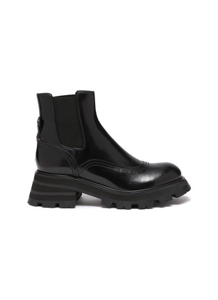 Main View - Click To Enlarge - ALEXANDER MCQUEEN - 'Wander' spazzolato leather chelsea boots