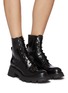 Figure View - Click To Enlarge - ALEXANDER MCQUEEN - 'Wander' spazzolato leather combat boots