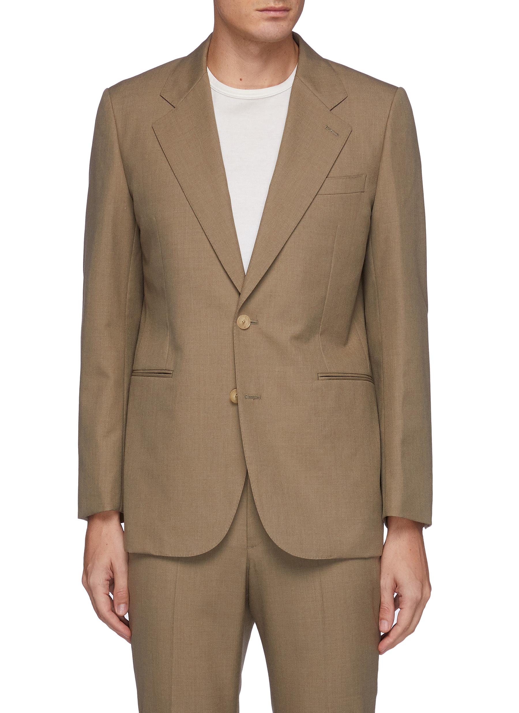 Auralee Bluefaced Wool Single Breasted Blazer In Neutral | ModeSens