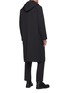 Back View - Click To Enlarge - AURALEE - Light Wool Gabardine Single Breasted Linear Coat With Detachable Drawstring Hood