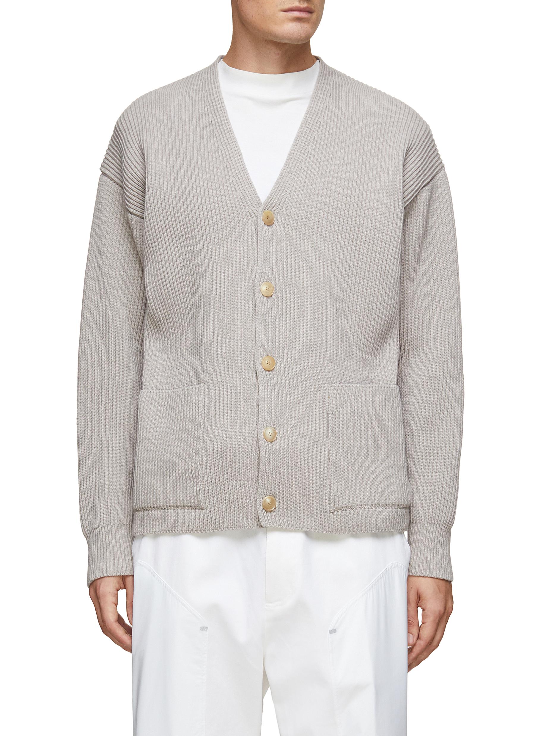 Ribbed Wool Knit Cardigan | Smart Closet