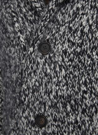  - BRIONI - Shawl Collar Melange Boucle Cashmere Silk Mix Knit Cardigan