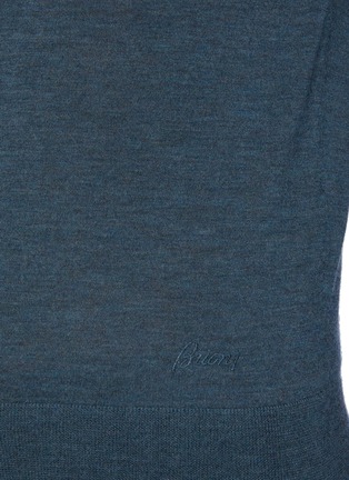  - BRIONI - Cashmere-silk blend logo embroidered sweater