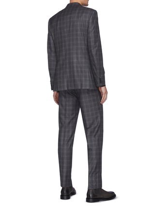 Back View - Click To Enlarge - BRIONI - 'Brunico' Flannel check notch lapel wool blend suit