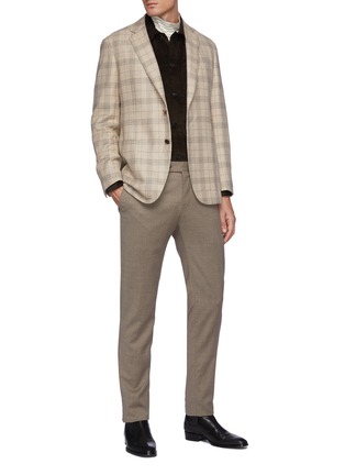 Figure View - Click To Enlarge - BRIONI - Unlined Patch Pocket Wool Blend Twill Single Breasted Blazer