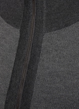  - BRIONI - Cashmere Silk Knit Bi-colour Honeycomb Jacket