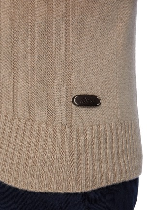  - BRIONI - Leather Label Cash Sweater with Seamless Ribs