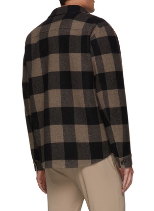 Back View - Click To Enlarge - VINCE - Chequered Wool Blend Overshirt